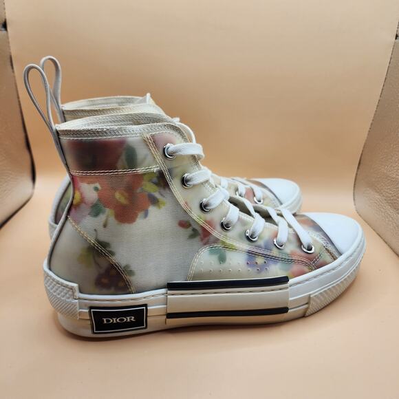 Dior women's shoes size 37 U.s. Size 6.5US B23 High Top Floral - Picture 8 of 11
